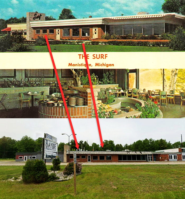 Bayside Hotel (Bayside Inn, The Surf) - Street View Vs Postcard